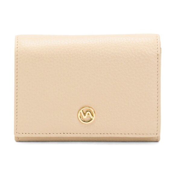 Valentina Handbags - VALENTINA Made In Italy Leather Medium Tooled Flap Over Wallet